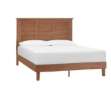 StyleWell Dorstead Full Walnut Brown Wood Bed with Shutter Back (55.6 in. W x 48 in. H)