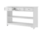 Home Decorators Collection Bradstone 47 in. White Rectangle Wood Console Table with Drawers