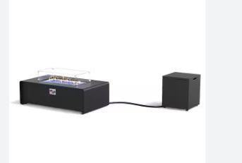 50 in. x 16 in. Outdoor Aluminum Rectangular Gas Fire Pit Table with Tank Holder