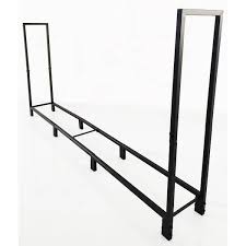 8 ft. Black Metal Firewood Rack