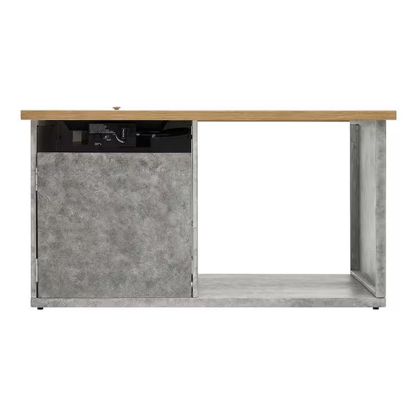 Soho 22.05 in. W 45000 Btu Brown Steel Propane Outdoor Fire Pit Table with Lava Rocks