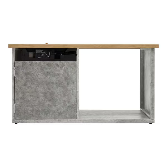 Soho 22.05 in. W 45000 Btu Brown Steel Propane Outdoor Fire Pit Table with Lava Rocks