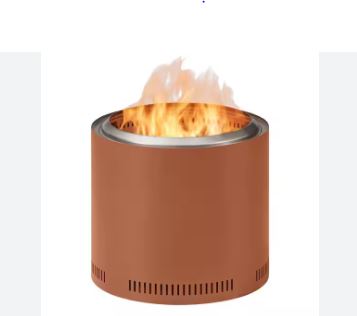 19 in. Outdoor Stainless Steel Wood Burning Burnt Orange Low Smoke Fire Pit