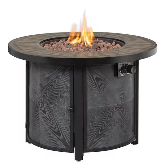 36 in. W 50000 Btu Steel Propane Outdoor with Lava Rocks