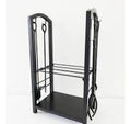 16 in. Black Metal Firewood Rack with Tool Set - Cueva de Machos 2.0