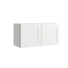 Hampton Bay Courtland 30 in. W x 15 in. D x 23.5 in. H Assembled Shaker Wall Bridge Kitchen Cabinet in Polar White