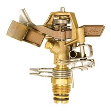 Rain Bird 25PJDAC Riser-Mounted Brass Impact Sprinkler, Adjustable 20-41 ft.