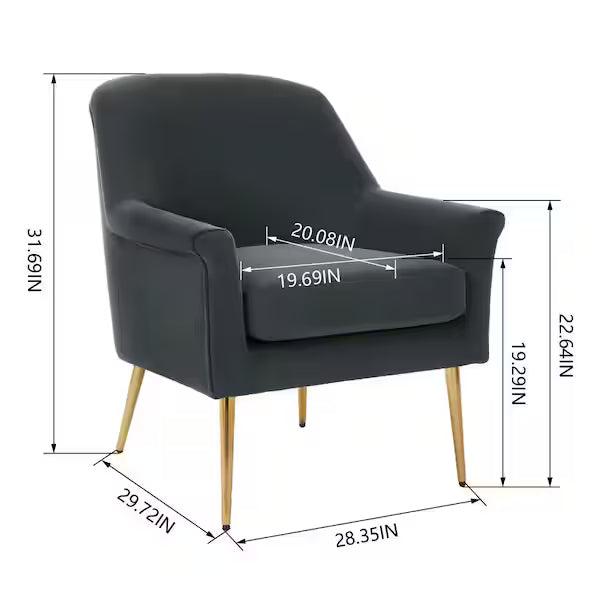 StyleWell Blairmore Charcoal Gray Upholstered Accent Chair