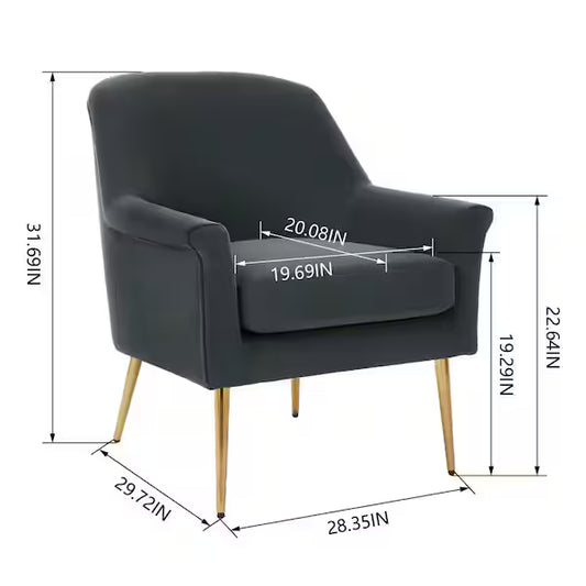 StyleWell Blairmore Charcoal Gray Upholstered Accent Chair