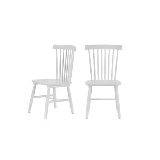 StyleWell White Wood Windsor Dining Chair (Set of 2)