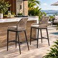 Set of 2 PURPLE LEAF outdoor bar stools