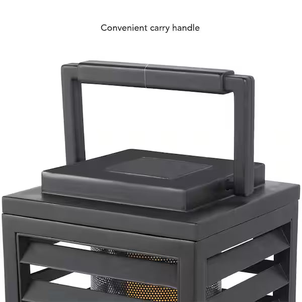 Hampton Bay Linterna solar para exteriores Ambrose Black Flicker Flame con LED integrado