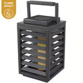Hampton Bay Linterna solar para exteriores Ambrose Black Flicker Flame con LED integrado