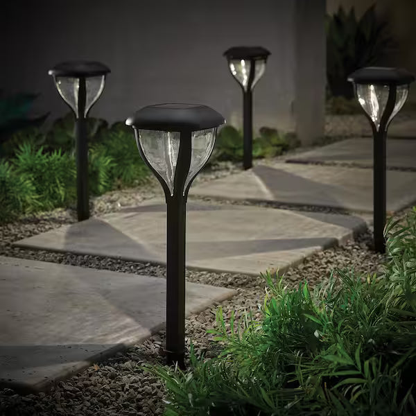 Hampton Bay Por unidad  Luz solar integrada LED resistente a la intemperie Tallulah Falls Black para caminos