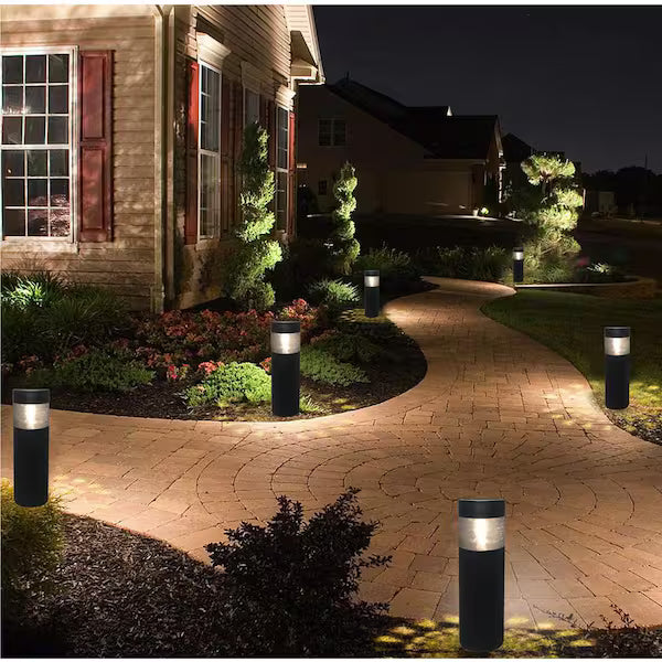 Hampton Bay Luz solar para exteriores de 8 lúmenes en color negro (paquete de 6)