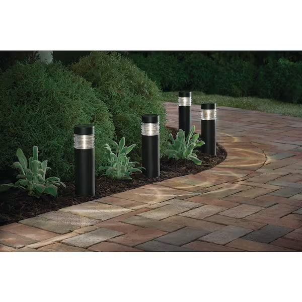 Hampton Bay Luz solar para exteriores de 8 lúmenes en color negro (paquete de 6)