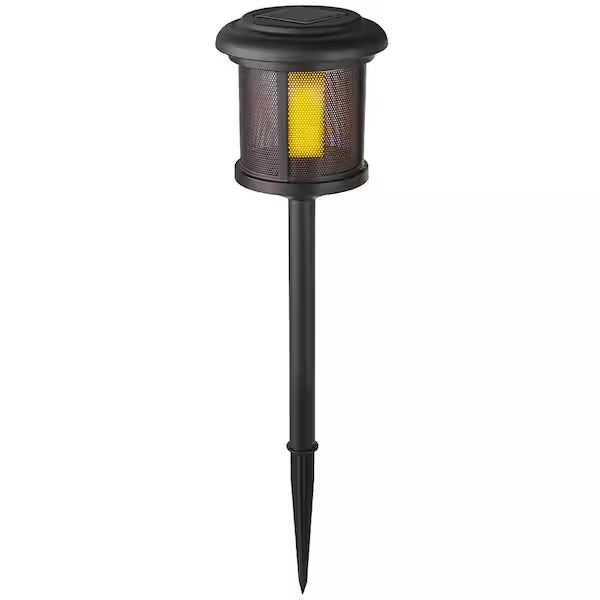 Hampton Bay Luz LED solar Ambrose para exteriores, 6 lúmenes, color negro