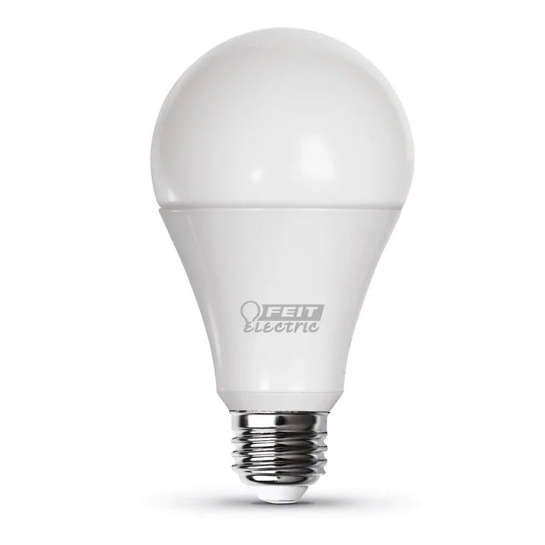 Bombilla incandescente Feit Electric de 150 W A21 de tres vías, línea A, E26 (mediana), blanco suave, x2 unid. - Cueva de Machos 2.0