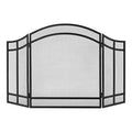 Pantalla para chimenea de acero negro Salishan de 3 paneles