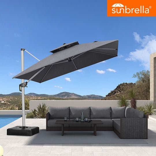 PARAGUA CANTILEVER UMBRELLA.S GRIS 10X10 - Cueva de Machos 2.0