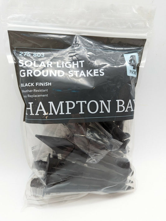 Hampton Bay Solar Light Replacement Stakes 4pc Universal Fit 275-803 Black