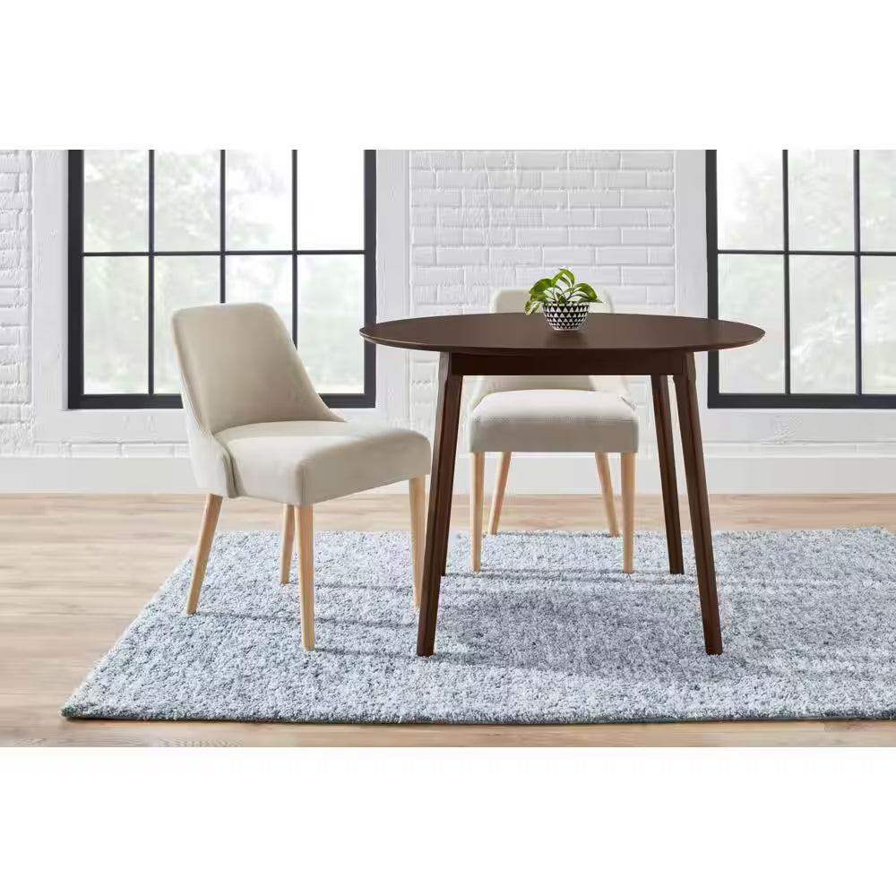 StyleWell Mesa de comedor redonda de madera marrón 4 personas (107 cm de largo x 76 cm de alto)