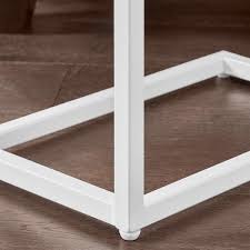 StyleWell Mesa auxiliar Donnelly en forma de C con tablero de madera color blanca - Cueva de Machos 2.0