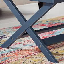 StyleWell mesa de centro rectangular con bandeja de madera azul acero (101,6 cm de ancho x 45,7 cm de alto) - Cueva de Machos 2.0