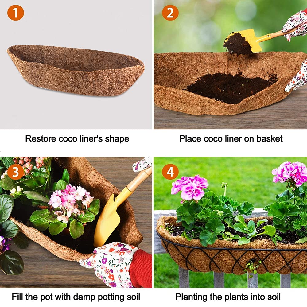 Vigoro Revestimiento moldeado de coco de 36 pulgadas x 8 pulgadas - Cueva de Machos 2.0