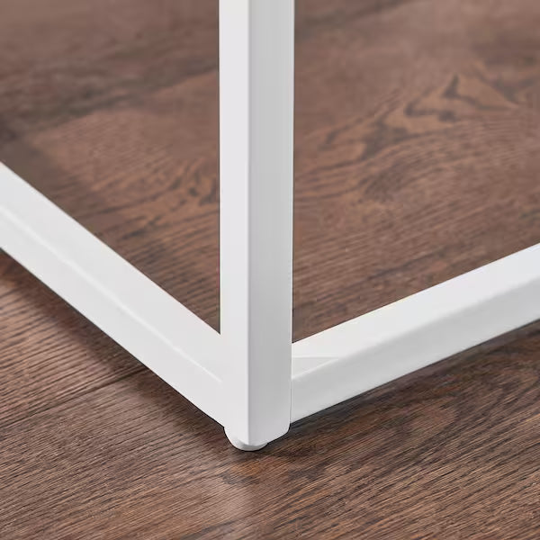 StyleWell Mesa auxiliar Donnelly blanca con tablero de madera blanca (50,8 cm de ancho x 55,9 cm de alto)