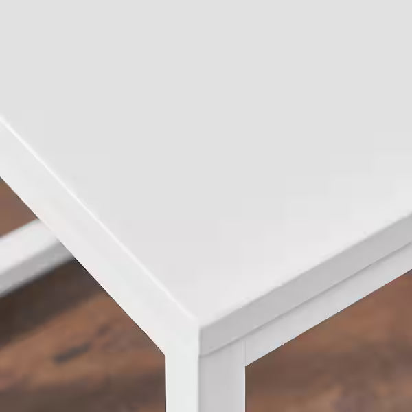 StyleWell Mesa auxiliar Donnelly blanca con tablero de madera blanca (50,8 cm de ancho x 55,9 cm de alto)
