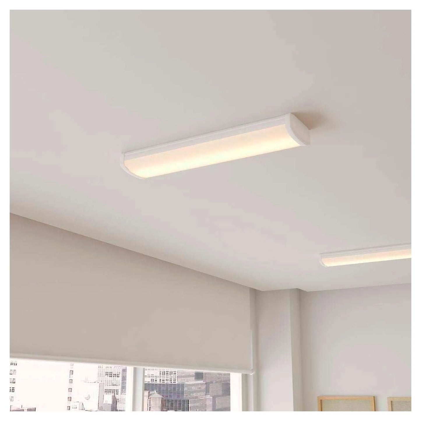 1-Pack 2 ft. 1800 Lumens LED Wraparound Ceiling Light Closet Garage Light Shop Light 4000K Bright White 120v Hardwire