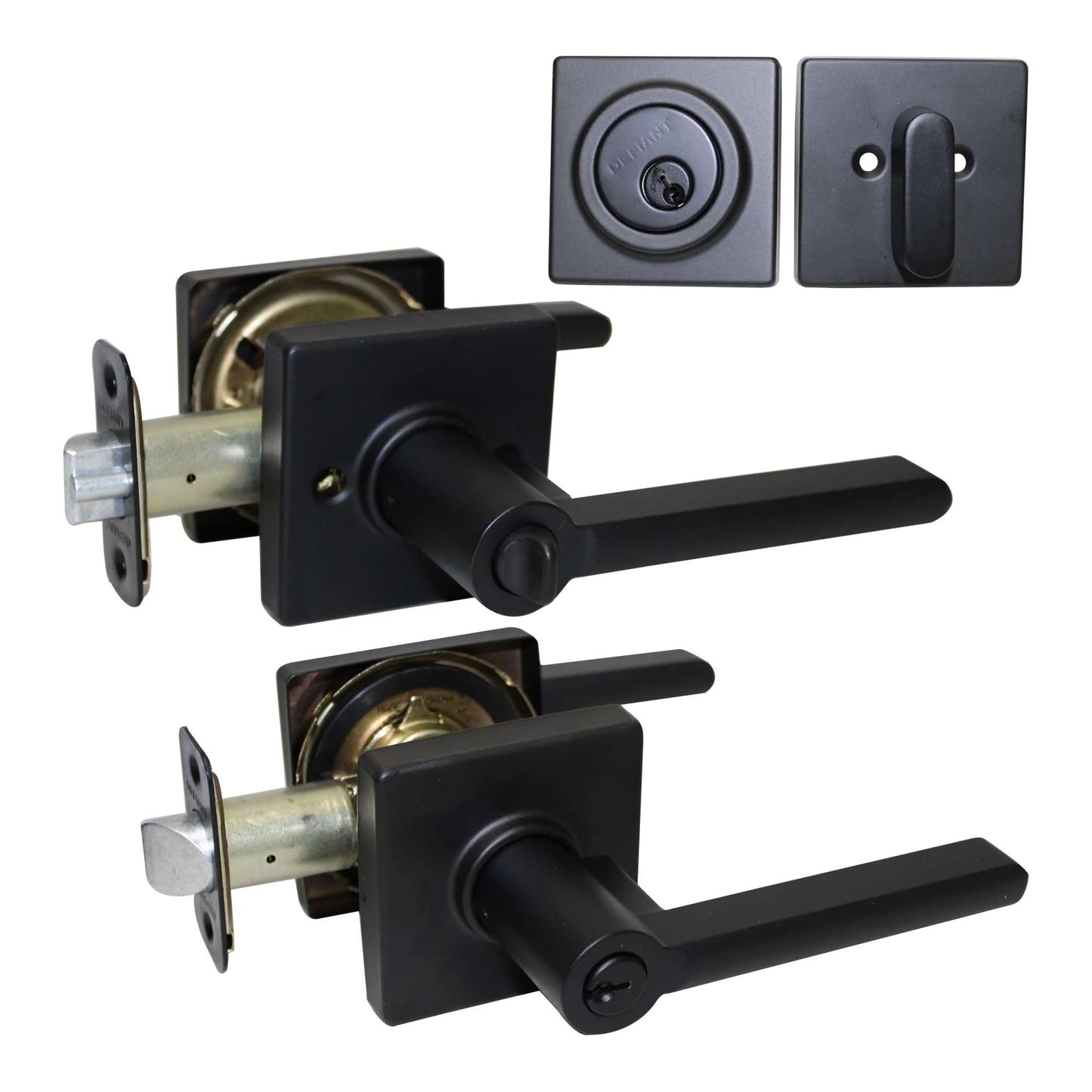 Defiant Tonebridge Matte Black Single Cylinder Combo Pack Square Series